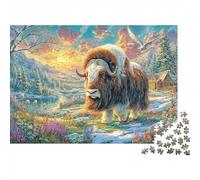 Bison d'europe Puzzle 1000 Piece pour Adultes Et Adolescents Âgés De 14 Ans Et Plus, Jeu De Défi Intellectuel Puzzles 70x50cm/1000pcs