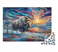 Bison d'europe Puzzle 1000 Pièces Difficile Puzzles pour Adults DIY Jigsaw Puzzle Casse-tête De Jeu Familial Jouets De Défi 38x26cm/1000pcs