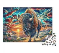 Bison d'europe Puzzle 1000 Pièces Difficile Puzzles pour Adults DIY Jigsaw Puzzle Casse-tête De Jeu Familial Jouets De Défi 70x50cm/1000pcs