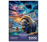 Bison d'europe Puzzle 1000 Pièces, Difficile Puzzles pour Adults Enfant, Jeu De Défi Intellectuel 38x26cm/1000pcs