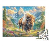 Bison d'europe Puzzle 1000 Pièces, Difficile Puzzles pour Adults Enfant, Jeu De Défi Intellectuel 38x26cm/1000pcs