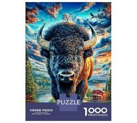 Bison d'europe Puzzle 1000 Pièces, Difficile Puzzles pour Adults Enfant, Jeu De Défi Intellectuel 52x38cm/1000pcs