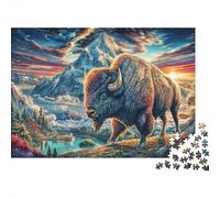 Bison d'europe Puzzle 1000 Pièces, Difficile Puzzles pour Adults Enfant, Jeu De Défi Intellectuel 52x38cm/1000pcs