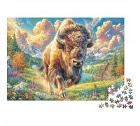 Bison d'europe Puzzle 1000 Pièces, Difficile Puzzles pour Adults Enfant, Jeu De Défi Intellectuel 70x50cm/1000pcs