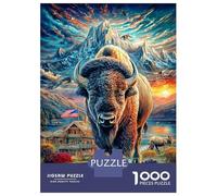 Bison d'europe Puzzle 1000 Pièces pour Adolescents Et Enfants, Jeu De Défi Intellectuel Puzzles38x26cm/1000pcs