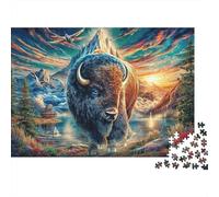 Bison d'europe Puzzle 1000 Pièces pour Adultes Et Enfants Difficile DIY Jigsaw Puzzle Casse-tête De Jeu Familial Jouets De Défi 70x50cm/1000pcs