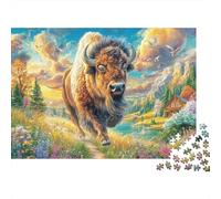 Bison d'europe Puzzle 1000 Pièces pour Adultes Et Enfants, Difficile Puzzles, Activité Familiale Captivante,Jeu De Défi Intellectuel 38x26cm/1000pcs