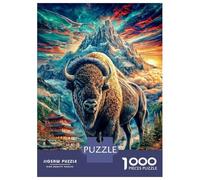 Bison d'europe Puzzle 1000 Pièces, Puzzles Difficiles Adaptés Aux Adultes Et Aux Enfants, Jeu De Défi Intellectuel 52x38cm/1000pcs