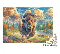 Bison d'europe Puzzle 1000 Pièces, Puzzles Difficiles, Adaptés Aux Adultes Et Aux Enfants, Jeu De Défi Intellectuel 38x26cm/1000pcs