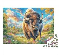 Bison d'europe Puzzle 1000 Pièces, Puzzles Difficiles, Adaptés Aux Adultes Et Aux Enfants, Jeu De Défi Intellectuel 38x26cm/1000pcs