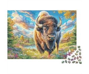 Bison d'europe Puzzle 1000 Pièces, Puzzles Difficiles, Adaptés Aux Adultes Et Aux Enfants, Jeu De Défi Intellectuel 38x26cm/1000pcs