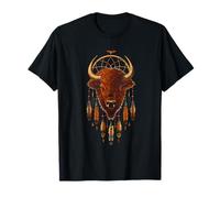 Bison Dreamcatcher Native American Indian Feathers Arts T-Shirt