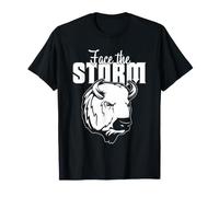 Bison Face The Storm Buffalo Motivation Courage Citation Design T-Shirt