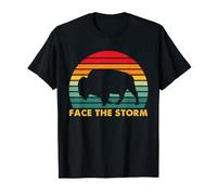 Bison Face The Storm Buffalo Motivation Courage Citation Design T-Shirt