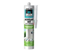 Bison Mastic acrylique Tube noir universel 300 ml - Mastic d'étanchéité pour sceller les joints, les coutures, les fissures et les fissures, peut être peint, se coupant étroitement