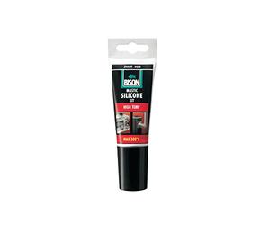 Bison Mastic silicone High Temp Tube de 60 ml, résistant à la chaleur jusqu'à 300 °C, facile à travailler, noir, résistant à la décoloration