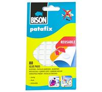 Bison Pâte à fixer Patafix 80 pastilles détachables et réutilisables, blanches