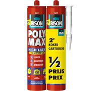 Bison Polymax High Tack Express - Mastic d'étanchéité - blanc - emballage duo