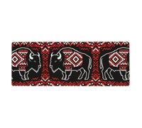 Bison Totem Art Sous-main de bureau extra large 30 x 80 cm Tapis de souris de jeu antidérapant avec bords cousus et tapis de clavier imperméable pour bureau