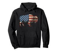 Bison USA American Flag Patriotic United States Sweat à Capuche