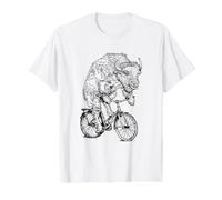 Bison Vélo d'équitation en Forme d'animal T-Shirt Graphique avec Valeur