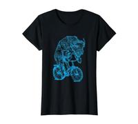Bison Vélo d'équitation en Forme d'animal T-Shirt Graphique avec Valeur, Femme, Noir, L