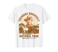 Bison Vintage du Parc National Theodore Roosevelt du Dakota du Nord T-Shirt