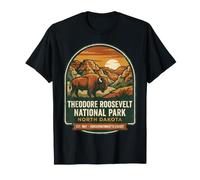 Bison Vintage du Parc National Theodore Roosevelt du Dakota du Nord T-Shirt