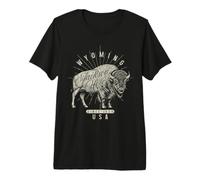 Bison Vintage Pride de Jackson Hole, Wyoming T-Shirt Haut de Gamme