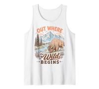 Bison Wilderness Outdoor Adventure Nature Lover Mountains Débardeur