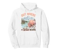 Bison Wilderness Outdoor Adventure Nature Lover Mountains Sweat à Capuche