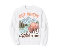 Bison Wilderness Outdoor Adventure Nature Lover Mountains Sweatshirt