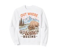 Bison Wilderness Outdoor Adventure Nature Lover Mountains Sweatshirt