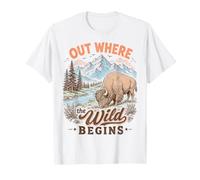 Bison Wilderness Outdoor Adventure Nature Lover Mountains T-Shirt