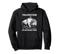 Bison Yellowstone National Park Buffalo Wildlife Art Vintage Sweat à Capuche