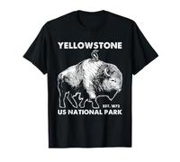 Bison Yellowstone National Park Buffalo Wildlife Art Vintage T-Shirt