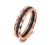 BISONBLUE Bague Femme Bagues Cadeaux femmes Accessoires de mode Bague Classique En Céramique Blanche Et Noire, Anneaux En Cristal Cz Pour Femmes 6 R19135R-Noir