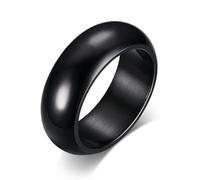 BISONBLUE Bague Femme Bagues Hommes Cadeaux Bague Classique De 7 Mm Pour Femmes Et Hommes, Surface D'Arc Unisexe Neutre Simple 9 Noir