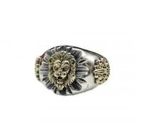 BISONBLUE Bagues Homme Bague Femme Rings Cadeaux Bague Tête De Lion Pour Hommes, Bague Imprimée Vintage Décontractée, Cadeau En Argent