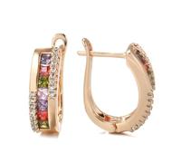 BISONBLUE Boucles d'oreilles Femme Clou d'oreille Femmes Boucles d'oreilles à Fermoir Brillant en Zircon coloré Boucles d'oreilles Vintage pour Femmes ColoredZircon