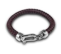 BISONBLUE Bracelet Bracelets Homme Cadeau Mode Fer À Cheval Forme Charme Simple Bracelet en Cuir Punk Bracelet Main Bracelet Cadeau Fer À Cheval-Marron