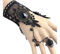 BISONBLUE Bracelet Femme Bracelets 1 Pc Mode Femmes Bracelet Noir Rose Fleur Goutte Bracelet Rétro Accessoires