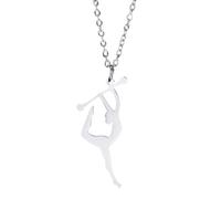 BISONBLUE Collier Femmes Pendentif Cadeaux Chaîne Collier De Gymnastique Pour Femmes Et Filles, Pendentif À La Mode, Cadeaux D'Anniversaire De Danseuse