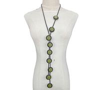 BISONBLUE Collier Femmes Pendentif Cadeaux Chaîne Colliers À Pendentif Longs pour Femmes, Collier Gothique en Caoutchouc, Chaîne De Styliste Faite À La Main, Vêtements Grand Vert