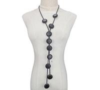 BISONBLUE Collier Femmes Pendentif Cadeaux Chaîne Colliers À Pendentif Longs Pour Femmes, Collier Gothique En Caoutchouc, Chaîne De Styliste Faite À La Main, Vêtements Grand Noir