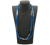 BISONBLUE Collier Femmes Pendentif Colliers En Caoutchouc Multicolores Pour Femmes Collier Ethnique Fait Main Vêtements Colliers De Fête Bleu
