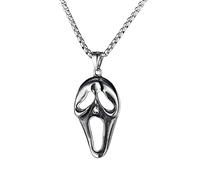 BISONBLUE Collier Hommes Pendentif Femmes Colliers Cadeau Personnalité De La Rue Scream Fashion Skull Hip Hop Punk 1