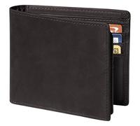 BISONDALE Portefeuille personnalisé pour homme, cuir pleine fleur Crazy Horse gravé sur mesure, blocage RFID, fenêtre d'identité, 11 emplacements pour cartes, couleur, marron, Générique