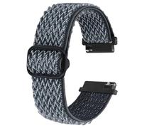 BISONSTRAP Bracelet de Montre en Nylon Extensible, Bandes à Boucle Réglable, Libération Rapide, Bracelet en Nylon Tressé Élastique 20mm, Vert Gris