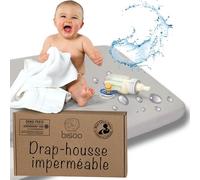 Bisoo Drap Housse Cododo 50x83 / 50x80 Impermeable - Drap Housse Berceau Alese tege Matelas Bebe Reglable Compatible Cododo et Co-Sleeping - 100% Jersey Oeko-Tex - 1 Drap Gris 83x50 CM